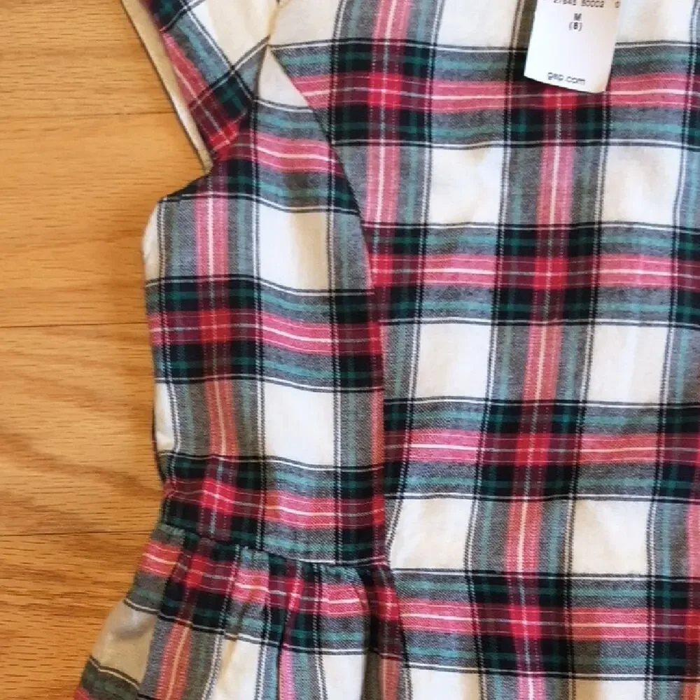 GAP kids, Capped Sleeve Plaid Dress, Size 8 NWT